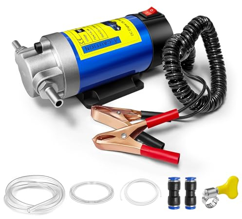 12V 100W Oil Change Pump Extractor, Portable Engine Oil Extraction Diesel Fluid Pump Extractor Scavenge Suction Transfer Pump, Electric Oil Pump with Tubes for Cars Boats Motorcycle Trucks