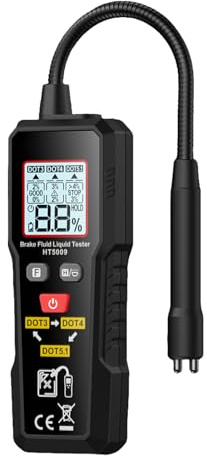 Fastsaw Digitaler Bremsflüssigkeitstester, mit hintergrundbeleuchtetem flexiblem Sensor, für DOT3/DOT4/DOT5.1, Bremsöl-Analysegerät, Genauigkeit ±0,3%, Batterieanzeige & Auto-Abschaltung.