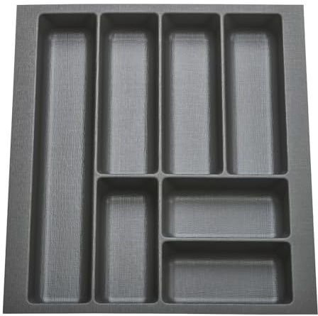Orga-Box 9 Besteckeinsatz Tiefe: 473 x Breite: 429 mm anthrazit | mit Canvas Struktur für 50er Schubladen z. B. in Nobilia Küchen ab 01.2025