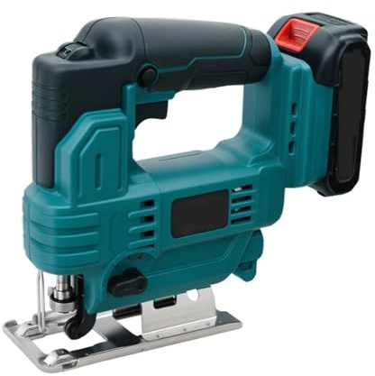 Cordless Jigsaw, 18V Electric Cutter with 6 Adjustable Speeds, Portable Power Tool for Wood, Metal, and Plastic Cutting