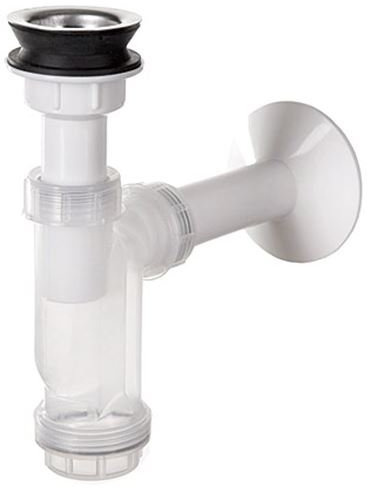 Bathroom Kitchen Single Bottle Drain Waste Trap with Transparent Body Casing