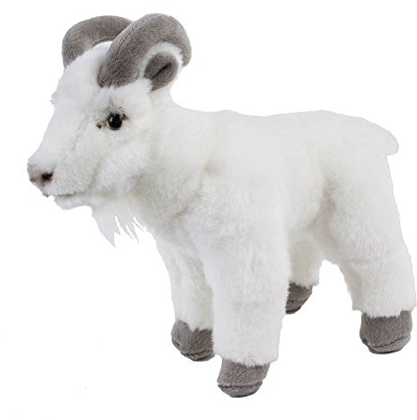 Teddys Rothenburg Kuscheltier Ziege 22 cm stehend weiß/grau Plüschziege Plüschtier