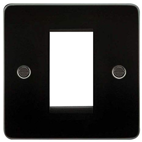 Knightsbridge FP1GGM Flat Plate Modular Faceplate, Gunmetal, 1G