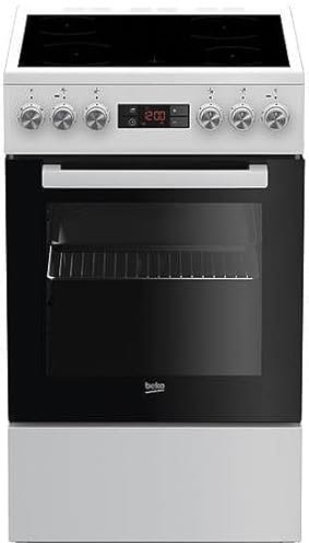 Beko FSM 57300 GW Elektroherd mit Glas und Keramik, Freistehend, Rost, 4 Heizelemente, Versiegelt, Boden, Range Cooker