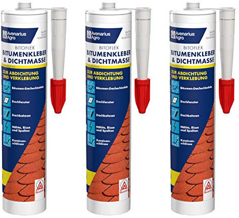 Avenarius Agro Bitoflex Bitumen-Kleber Dichtmasse 310 ml (3 Stück)