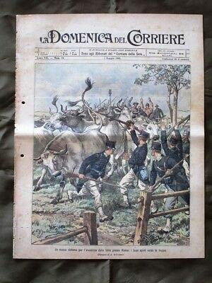 La Domenica del Corriere 7 Maggio 1905 Buoi Panettieri Re Spagna Presidente USA