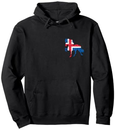 Islandpferde Geschenk Kinder Damen Islandflagge Mädchen Pullover Hoodie