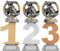 Pokal 1., 2. und 3. Platz Kart Kartsport Gokart Serie VILLON Trophäe mit Gravur
