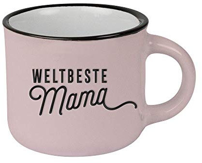 Grafik-Werkstatt Espressotasse vintage| Mini Keramik Becher zum verschenken | 95 ml | Weltbeste Mama, 1 Stück (1er Pack), Altrosa