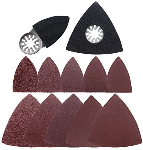 102-teiliger Satz Dreieck-Schleifteller Zubehörsatz mit 40/80/120/180/240 Schleifpapier Schleifblatt Oszillierender Multiwerkzeug