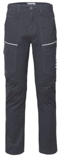 ROSSINI A80704 Pantalone da lavoro R-Stretch multitasche in cotone twill elasticizzato chiusura con zip e bottone Grigio (x_l)