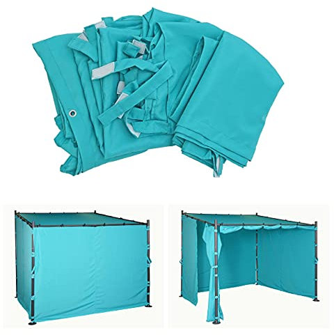 4er-Set Seitenwand für Pergola HWC-A22, Ersatzseitenwand Pavillon, 3x3m Polyester - türkis