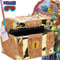 Carpeta Pinata Set: * SCHATZTRUHE * + Maske + Schläger + 100-teiliger Süßigkeiten-Füllung No.1 Handgefertigte Schatzkiste Pinata | Tolles Spiel für Kindergeburtstag und Motto-Party