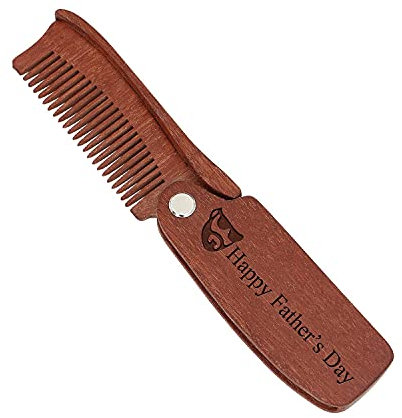 Personalisierbarer Holz-Bartkamm Für Herren, Faltbarer Taschenkamm Für Bart Und Haare, Geschenke Für Papa Und Ehemann