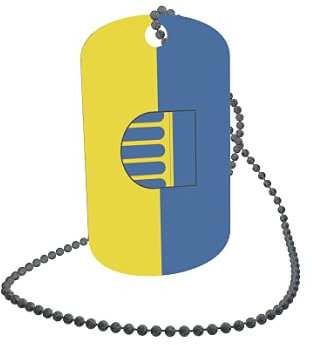 U24 Dog Tag Erkennungsmarke ID Tag an Kette Flagge Altenbeken Alu 30 x 50 mm