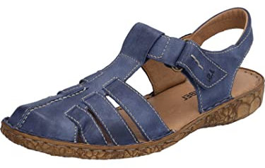Josef Seibel Damen Riemchensandalen Rosalie 48,Weite G (Normal),Sommersandalen,flach,Sommerschuhe,Freizeitschuhe,Blau (Ocean),36 EU