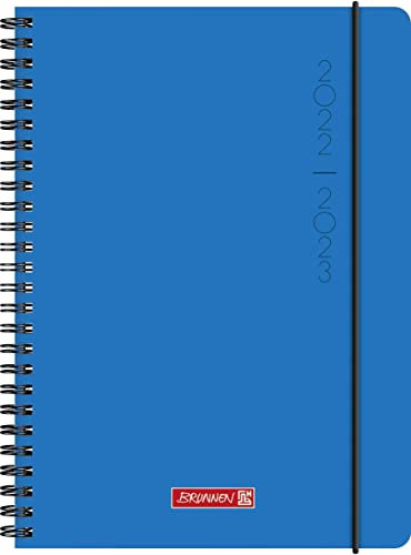 Brunnen Schülerkalender „Plain Blue“ 2022/2023 A5 2 Seiten = 1 Woche, 1072155113, Motiv: Plain Blue