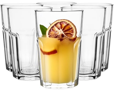 Glasmark KROSNO, 270ml, Set von 6, Longdrinkgläser, Trinkgläser, Highball Glas, Wassergläser, Cocktail, Caipirinha Gläser, Perfekt für Zuhause, Restaurants und Partys, Glässerset