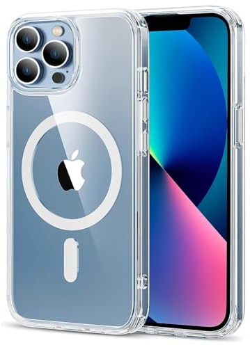 Verco Schutzhülle für iPhone 13 Pro Hülle, Hybrid Case kompatibel mit Magsafe Zubehör für iPhone 13 Pro Case Silikon in Transparent