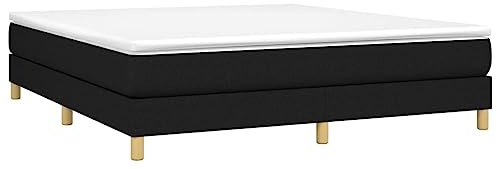 vidaXL Boxspringbettgestell Schwarz 180x200 cm Stoff
