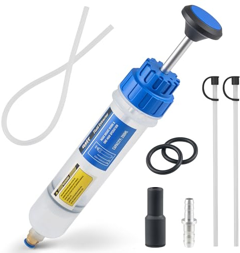 Orion Motor Tech Pompa di estrazione dell'olio, 200 ml, estrattore manuale di fluidi per trasmissione del servosterzo, trasferimenti di olio e liquido dei freni, pompa a siringa automatica per ATV,