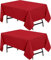 Utopia Kitchen Polyester Tischdecke 132 x 180 cm (2er-Pack, Rot) Maschinenwaschbare Tischdecke Ideal für Partys, Veranstaltungen, Hochzeiten und Restaurants (52 x 71 Zoll)
