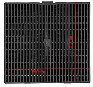 JCSPARES® - Filtro ai carboni attivi 240 x 225 mm H 30 mm MOD D241 per cappa cucina compatibile con Best Candy Whirlpool per modelli: HD7356VI - DHG577XP1 - AD779XN11 - HA7976E1 ed Ulteriori