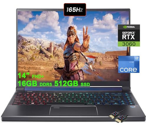 acer Predator Triton 300 SE 14 Gaming Laptop | 14 FHD+ 165Hz | Intel 14-Core i7-12700H di 12a generazione | 16GB DDR5 512GB SSD | GeForce RTX3060 6GB | Backlit Thunderbolt Fingerprint Win11 Nero +