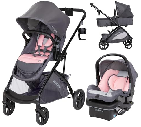 Baby Trend Passport® Switch 6-in-1 Modular Stroller Travel System with EZ-Lift™ Plus Infant Car Seat, Dash Pink