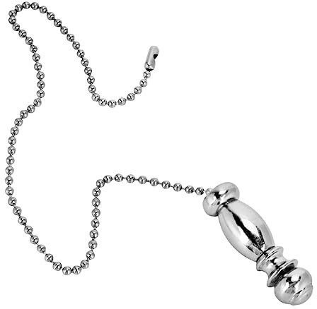 Mobestech Ceiling Fan Pendant Pull Chain Extension Cable for Lamp Cord Silver Iron Bead Chain 30.5CM Suitable for Bedroom Lighting