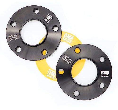 OMP Speed Satz von 2 Spurverbreiterungen/Adapter Doppelzentriert Stärke: 20mm PCD: 5x120 CB.H: 74.1 CB.W: 72.6 OD: 149 Schrauben x20 M12x1.5 Kegel + M14x1.25 Kegel Schwarz Aluminium - OMPS09222001