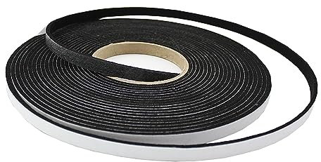 Filzband selbstklebend, 20mm breit, 3,0mm stark, 20m lang, Filzgleiter Rolle, Klapperschutz, Dichtungsband aus Filz (2cm breit, 3,0mm stark, 20meter lang, Schwarz)