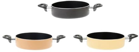 Sitram 715976 Set de 3 Petites Sauteuse Aluminium Ø 16 cm - tous feux dont induction - Poignées ergonomique Thermo-résistantes - Revêtement noir anti-adhérent sans PFOA