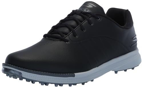 Skechers Mens Tempo Spikeless Waterproof Lightweight Golf Shoe, Black/Grey, 9 UK Wide