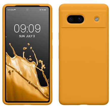 kwmobile Case Compatible with Google Pixel 7a Case - TPU Silicone Phone Cover with Soft Finish - Mango