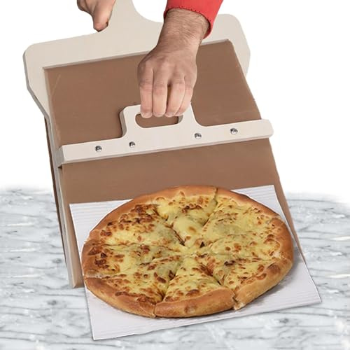 Youning Sliding Pizza Peel Verschiebbarer Pizzaschieber aus Holz mit Griff Pala Pizza Scorrevole Pizzaschaufel Pizzaschieber Schiebebrett Pizza Schaufel Pizzaspatel für Innen- und Außenöfen (55×35cm)