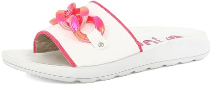 inblu Ciabatte Mare Donna Bianche Con Fascia E Maxi Catena Cangiante Colorate, 35/41 Sandali a ciabattaDonna