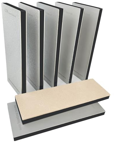 leeviphne 6 Pcs Double-Sided Diamond Sharpening Stone Set with Leather strop,Diamond Plate Sharpening Stone for Kitchen Sharpening, AC-6PCS+AC180PI