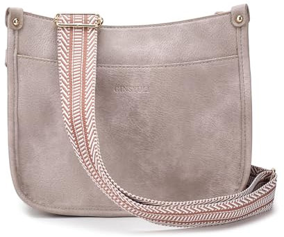 XUANXIE Kleine Handtasche Damen Mittelgroß Umhängetasche Damen Schultertasche für Frauen Crossbody Bag Breiter Gurt Veganes Leder