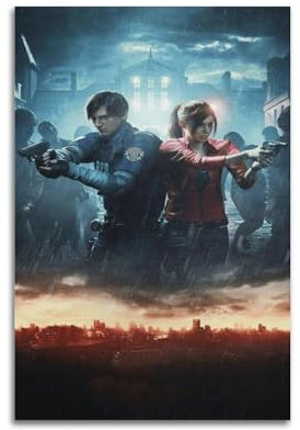 RIOEPURRT Poster, Motiv: Game Resident Evil 2, dekoratives Gemälde, Leinwand, Wandposter und Kunstdruck, moderne Familienschlafzimmer-Dekoration, Poster, 30 x 45 cm