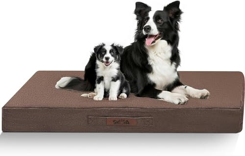 Sytopia Orthopädisches Hundebett L für Große Hunde, Hundekissen Waschbar Flauschig, Hundematte Hundematratze mit Abnehmbarem Deckel für Kiste, Indestructible