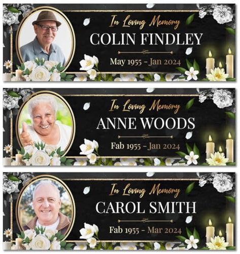 2 Personalised funeral banner photo funeral Sign In Loving Memory Memorial service, Funeral tribute ceremony poster Rest in Peace