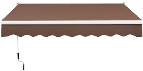 COSTWAY Gelenkarmmarkise Markise, 300 x 250cm Terrassenmarkise mit Alu-Rahmen & Handkurbel, Sonnenmarkise 40-100° Winkel einstellbar, Sonnenschutz & Wasserdicht Balkonmarkise für Balkon, Terrasse