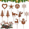 Shinybox Cartelli da Giardino di Natale, 11 Pezzi Decorazioni da Giardino a Forma di Ruggine, Decorazione da Giardino, Decorazioni Natalizie, Decorazione da Giardino in Metallo Arrugginito Paletti