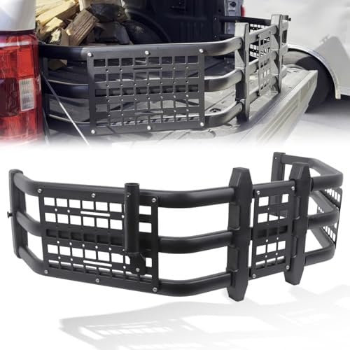 Trumgeta Truck Bed Extender Fit for Ford F-150 F150 2015+ Tailgate Extender with Molle Panel and Flag Pole Mount