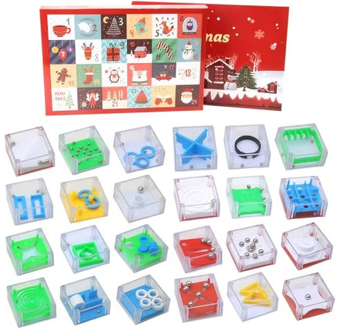 Adventskalender 2024 24 -Tage -Adventskalender beinhaltet Balance/IQ/Maze Game Box Entspannung & Entwicklung Weihnachten Countdown für Jungen Mädchen, Weihnachtskalender, Adventskalender