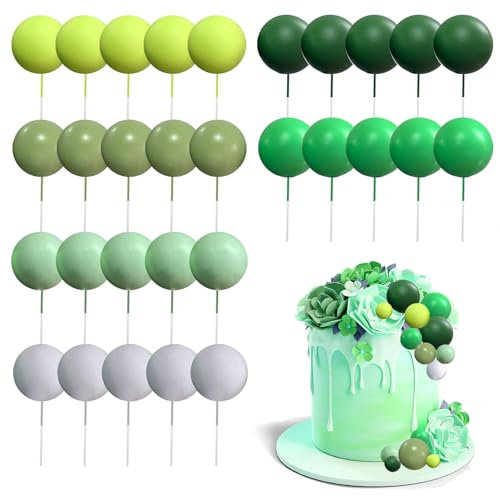 30 Stück Tortendeko Kugeln Cake Topper, Mini-Ball Tortenaufleger, Kuchen Dekoration Kugel, Tortendeko Geburtstag Schaum Ball, für Geburtstag, Babyparty, Hochzeit