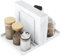 STWWO Servilletero de Mesa Servilletero de Metal Blanco Soporte Servilletas Verticalde con Caddy para salero y pimentero Dispensador de Servilletas para Decoración de Cocina Comedor Bar, 14cm High