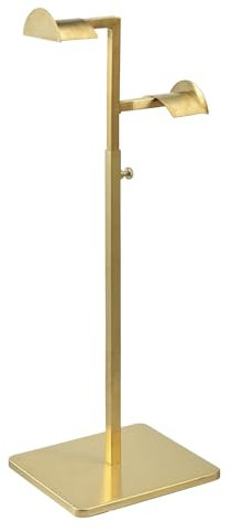 Handbag Stand, Stainless Steel Adjustable Display Stand, Gold Extendable Bag Stand, Handbag Display Stand with Two Arched Hooks for Bag, Hats, Wallet
