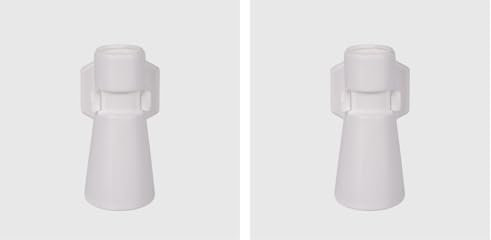 La Briantina Anfora Vasetto con Supporto Adesivo per Loculo Cimiteriale, Portafiori Piccolo in Plastica Bianca, 8.5x4 cm (Confezione da 2)